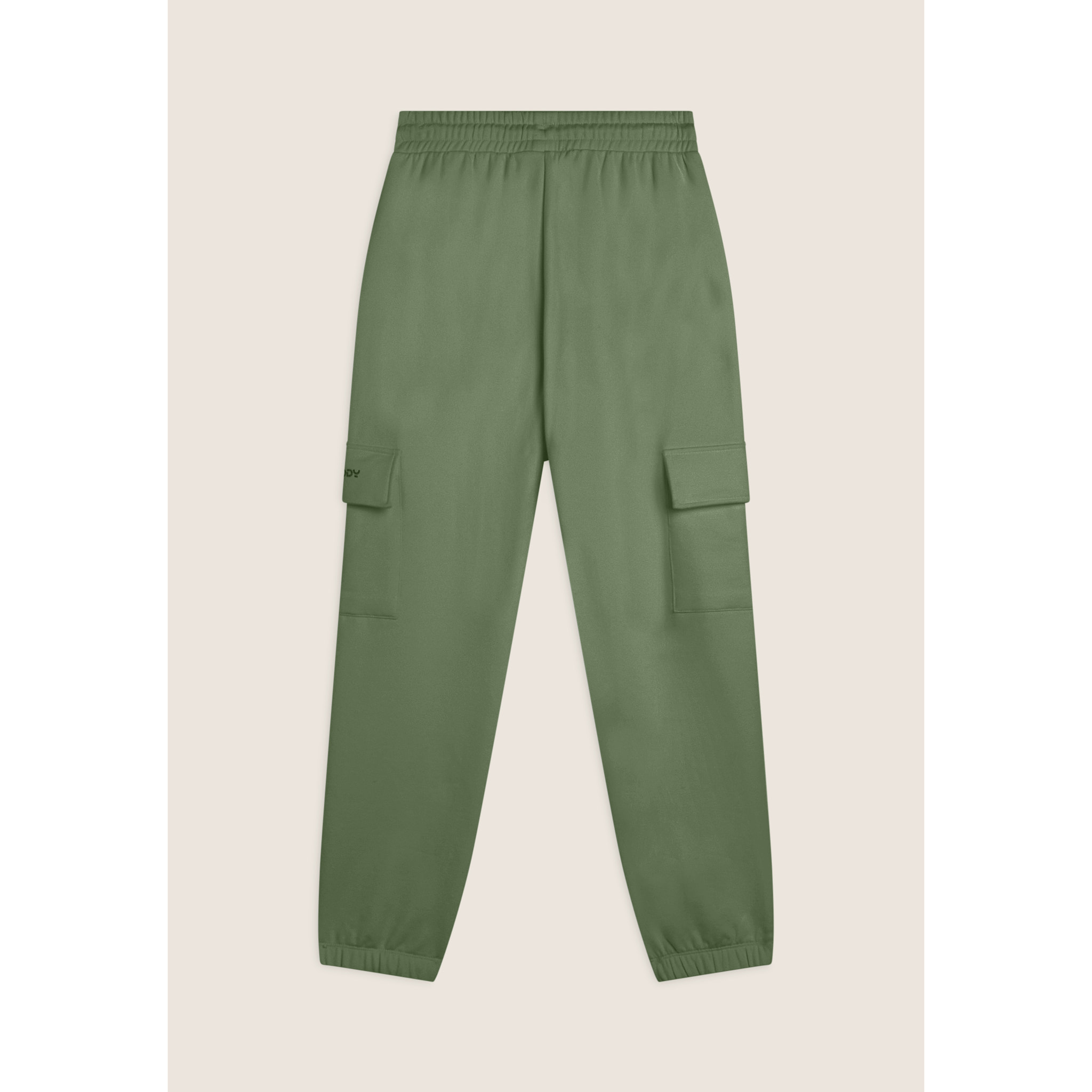 Pantaloni Cargo da donna in felpa garzata con fondo elastico