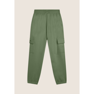 Pantaloni Cargo da donna in felpa garzata con fondo elastico