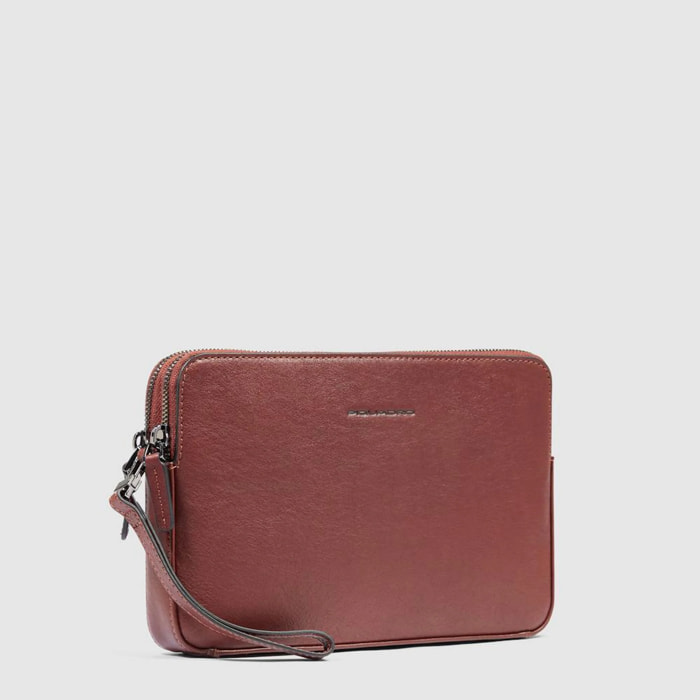 Piquadro Pochette in pelle con portacarte di credito, schermato con protezione RFID