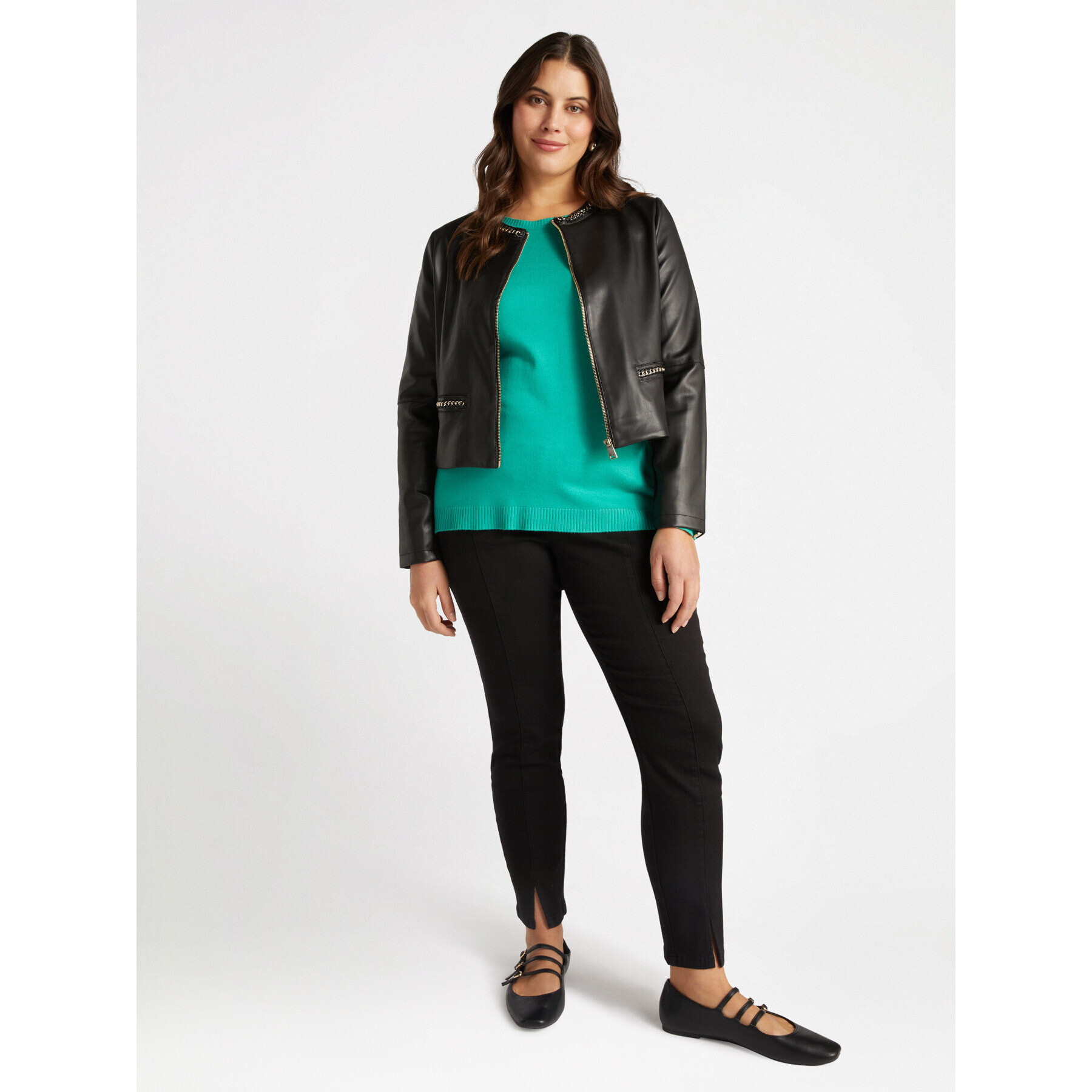 Fiorella Rubino - Giacca biker con catene - Nero