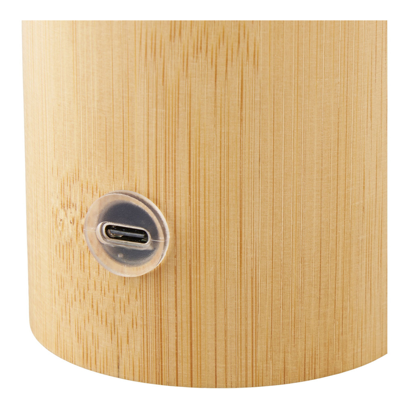 Lampada da tavolo Stafford ricaricabile in bambù e bianco