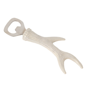 J-Line Ouvre-Bouteille Cerf Aluminium Blanc Cassé