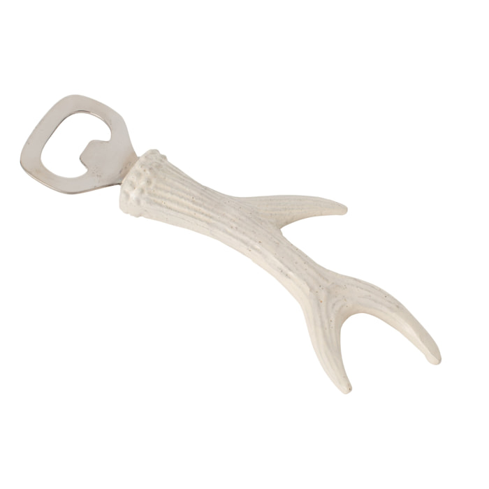 J-Line Ouvre-Bouteille Cerf Aluminium Blanc Cassé