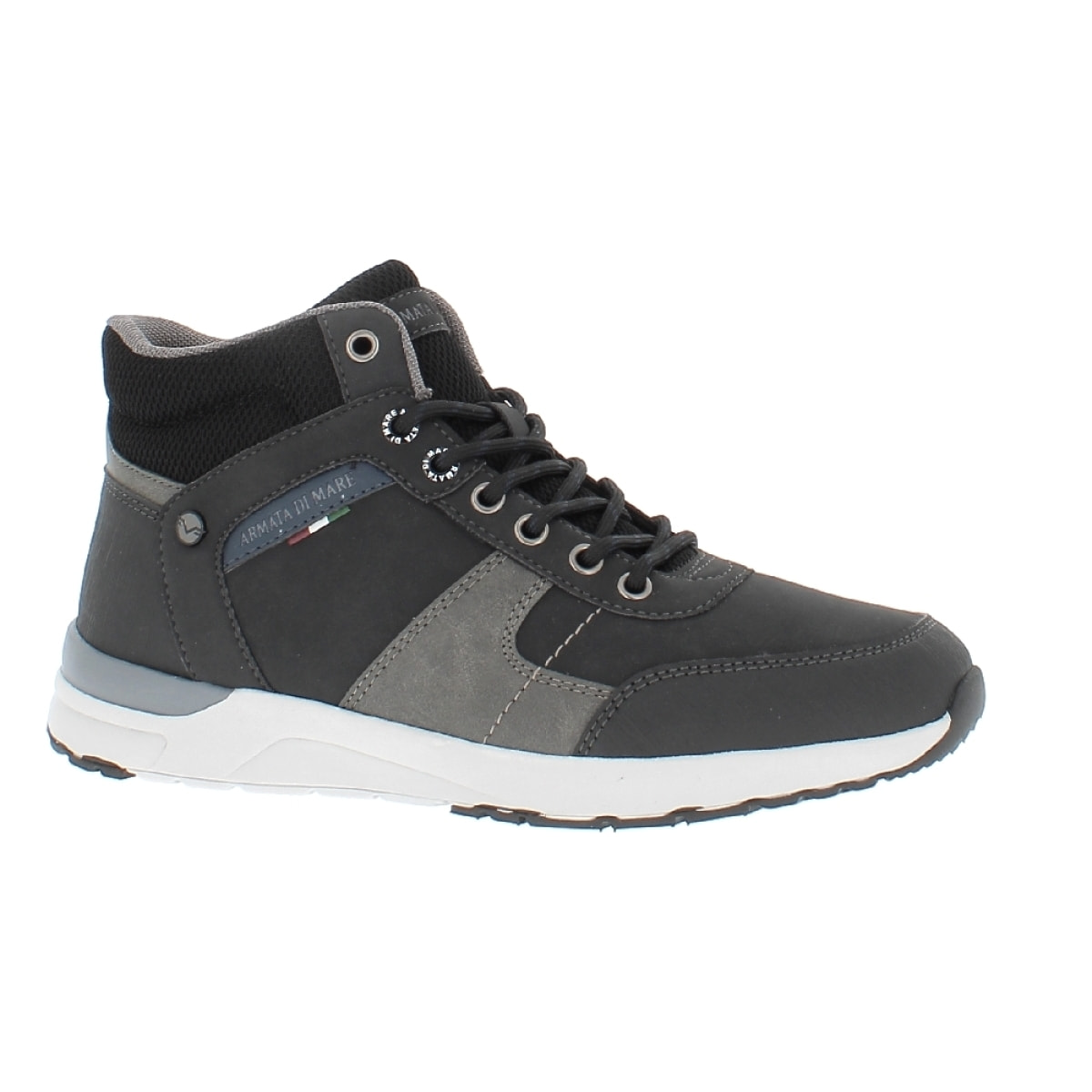 Armata di Mare Scarpe Uomo Sneakers Alte Casual Stringate con Soletta Rimovibile in Memory Foam AMU W23L448 Black