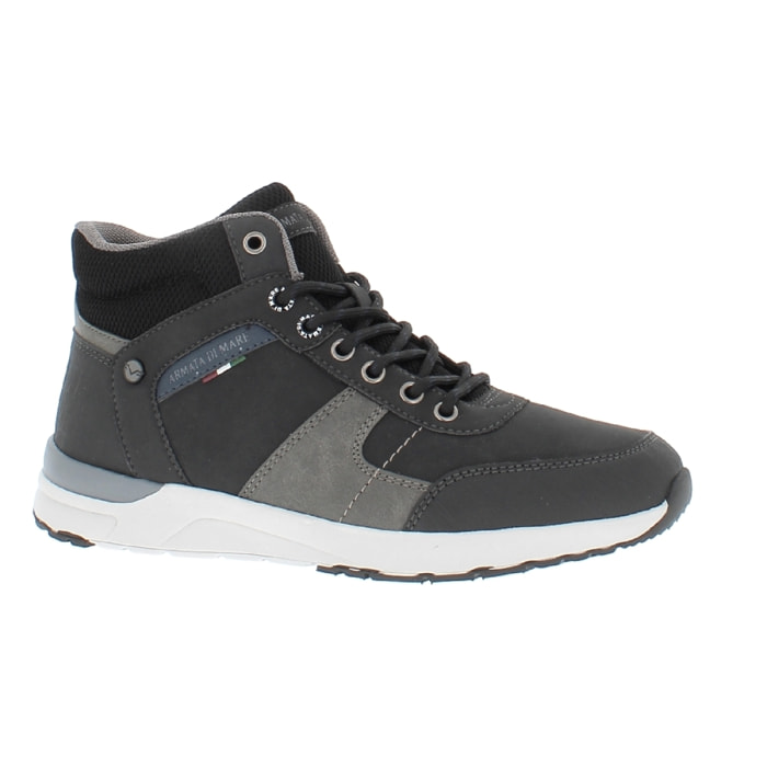 Armata di Mare Scarpe Uomo Sneakers Alte Casual Stringate con Soletta Rimovibile in Memory Foam AMU W23L448 Black