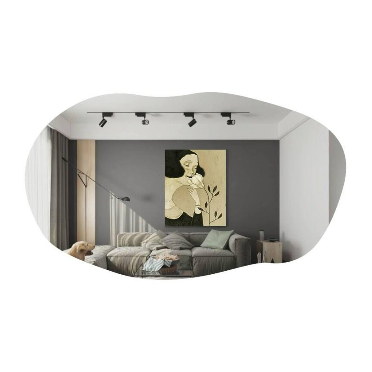 Specchio Dpecchi, Specchiera, Articolo d'arredo a muro, Decorazione con specchio, 52x2h89 cm, Nero