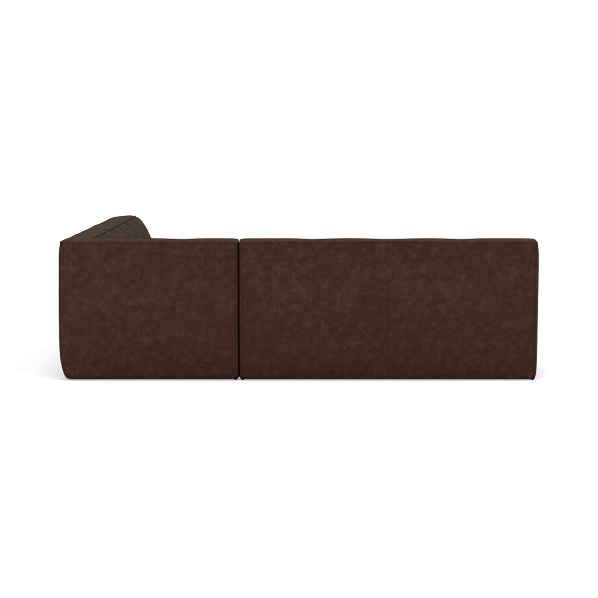 Alya - canapé modulable d'angle réversible 5 places en simili - Marron