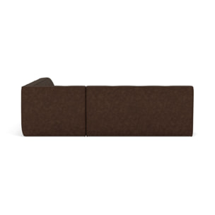 Alya - canapé modulable d'angle réversible 5 places en simili - Marron