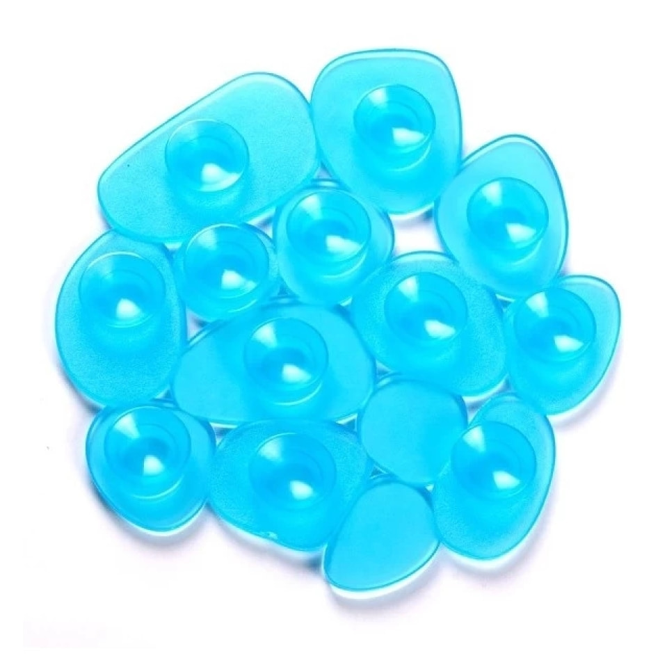 Lot de 4 Tapis antiderapants de douche ou baignoire PVC GALETS 12x13cm Bleu Transparent MSV