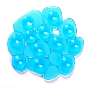 Lot de 4 Tapis antiderapants de douche ou baignoire PVC GALETS 12x13cm Bleu Transparent MSV