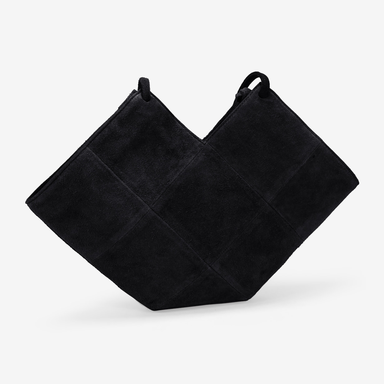 Bolso de hombro negro en serraje piel