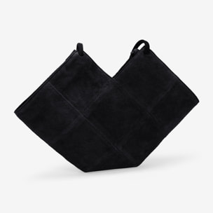 Bolso de hombro negro en serraje piel