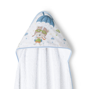Capa de Baño 1 x 1 Mt  Mod Paracaidista Bco/Azul