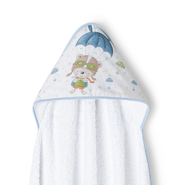 Capa de Baño 1 x 1 Mt  Mod Paracaidista Bco/Azul