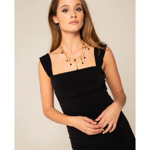 Vestido midi con tirantes