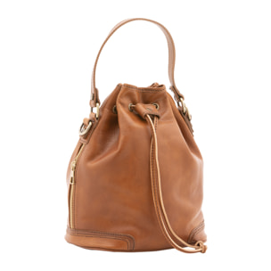 Borsa a secchiello  unisex In Vera pelle Made in Italy 24x30x16 cm