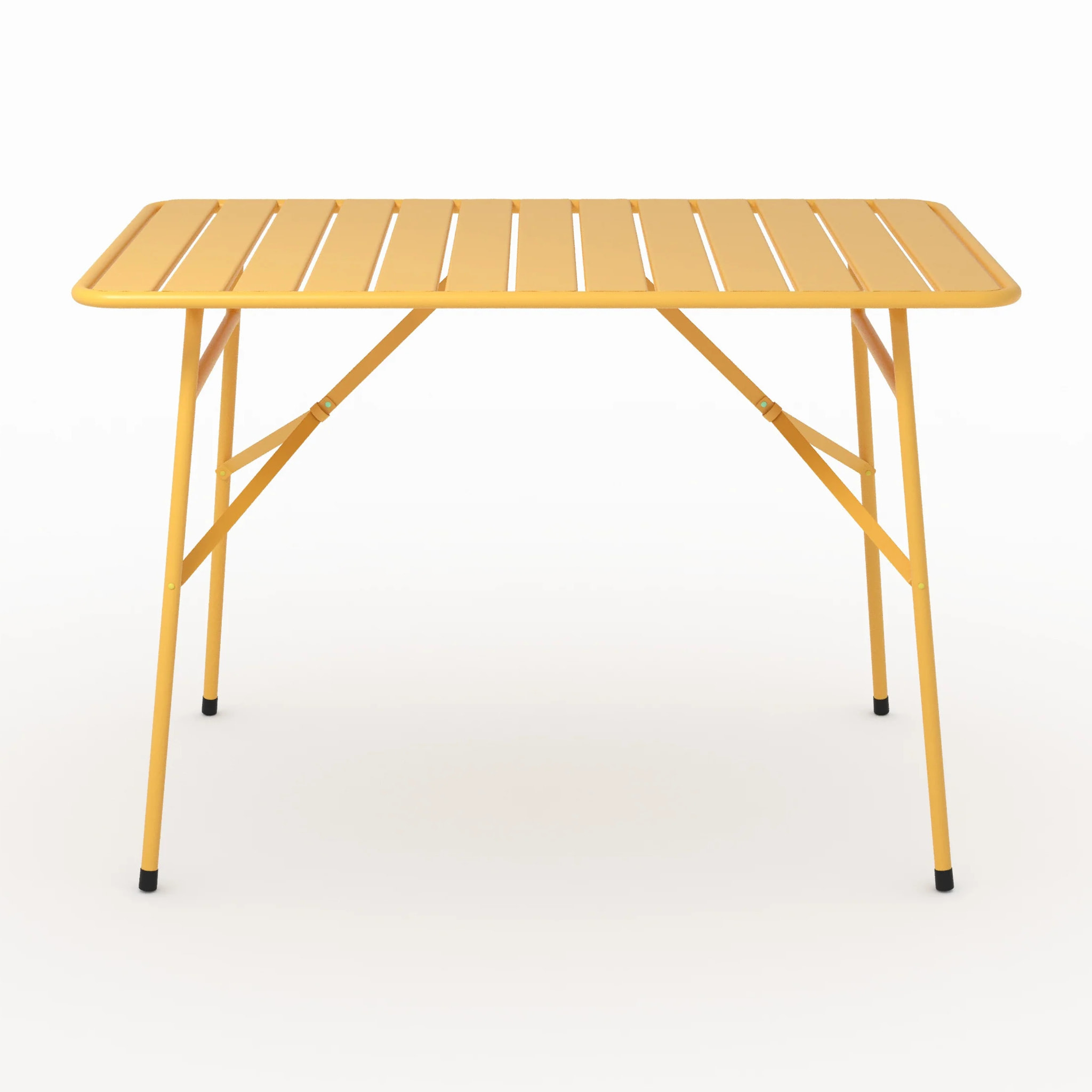 Table de jardin en métal jaune beurre 4 personnes - Yumi