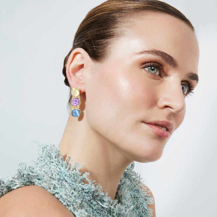 Pendientes Shureo acabado oro amarillo 18k
