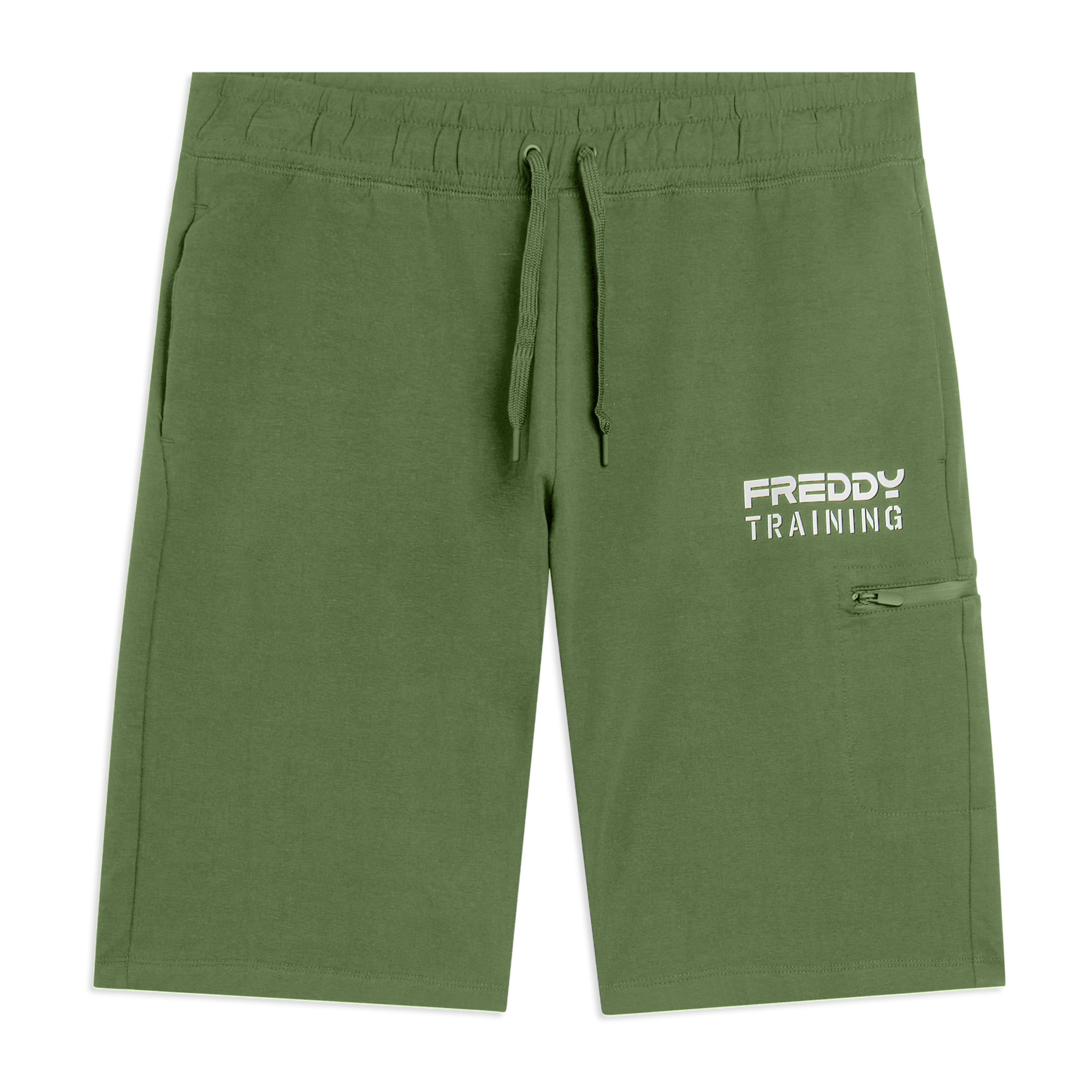 Shorts con stampa "TRAINING" e tasca zip