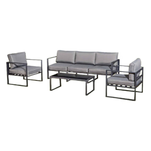 Salon de jardin en aluminium Gris KATI