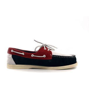 Zapatos Náuticos para Hombre - Duca di Morrone Santiago Suede Red/Blue