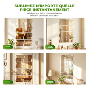8 stickers miroirs vagues