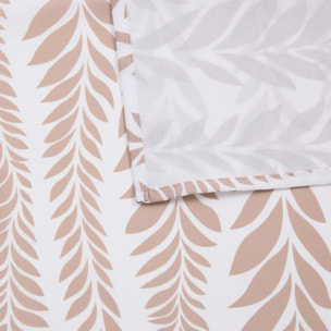 Nappe Oceania 240x140cm terracotta imprimé feuilles