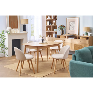 Chaises scandinaves en tissu gris clair et bois clair massif (lot de 2) CELESTE