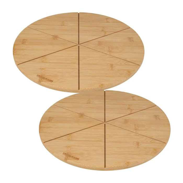 Ensemble de 2 Planches à pizza avec rainures de coupe, Ø 32 cm
