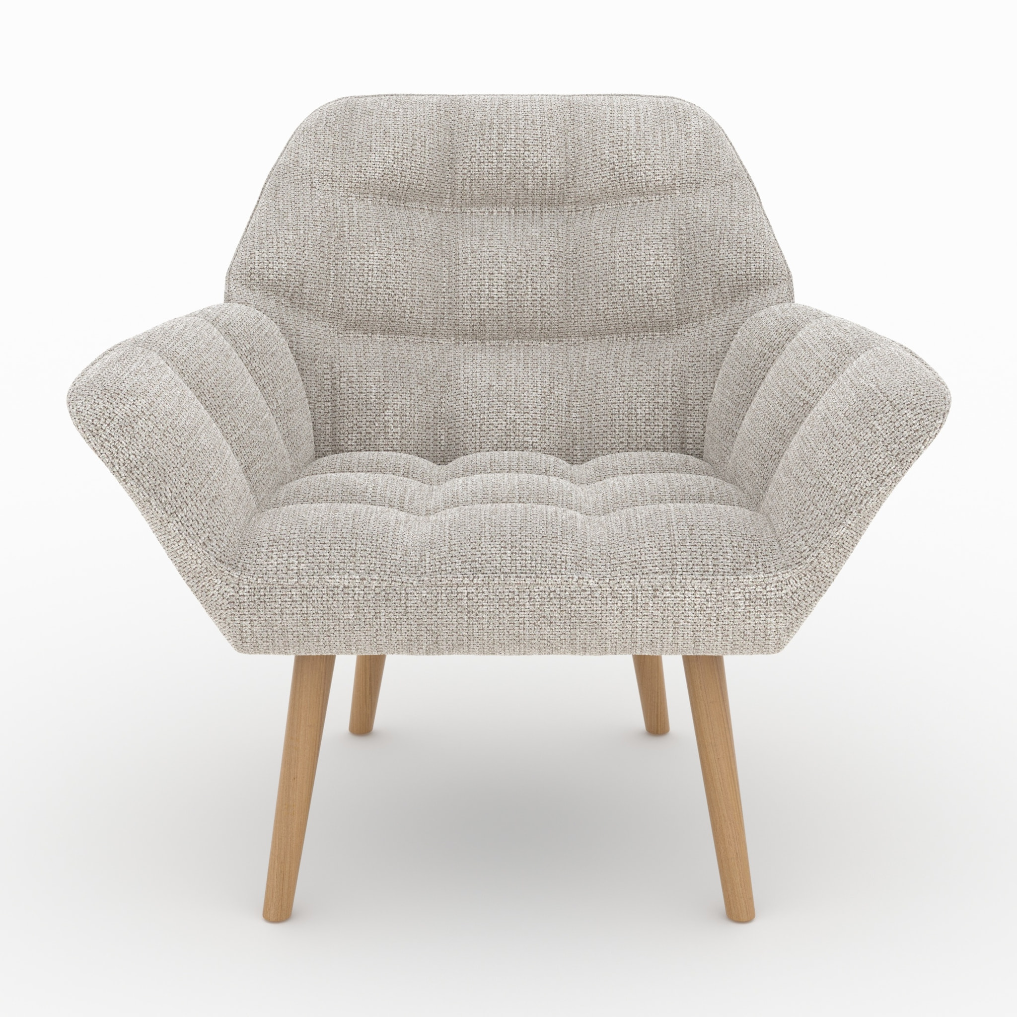 Fauteuil en tissu gris clair - Simba