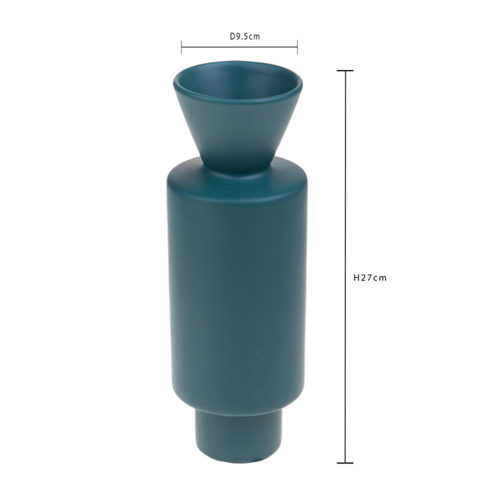 Vaso Sovrapposto H.27 Cm - Pezzi 1 - 9,5X27X9,5cm - Colore: Blu - Bianchi Dino - Decori Casa E Complementi