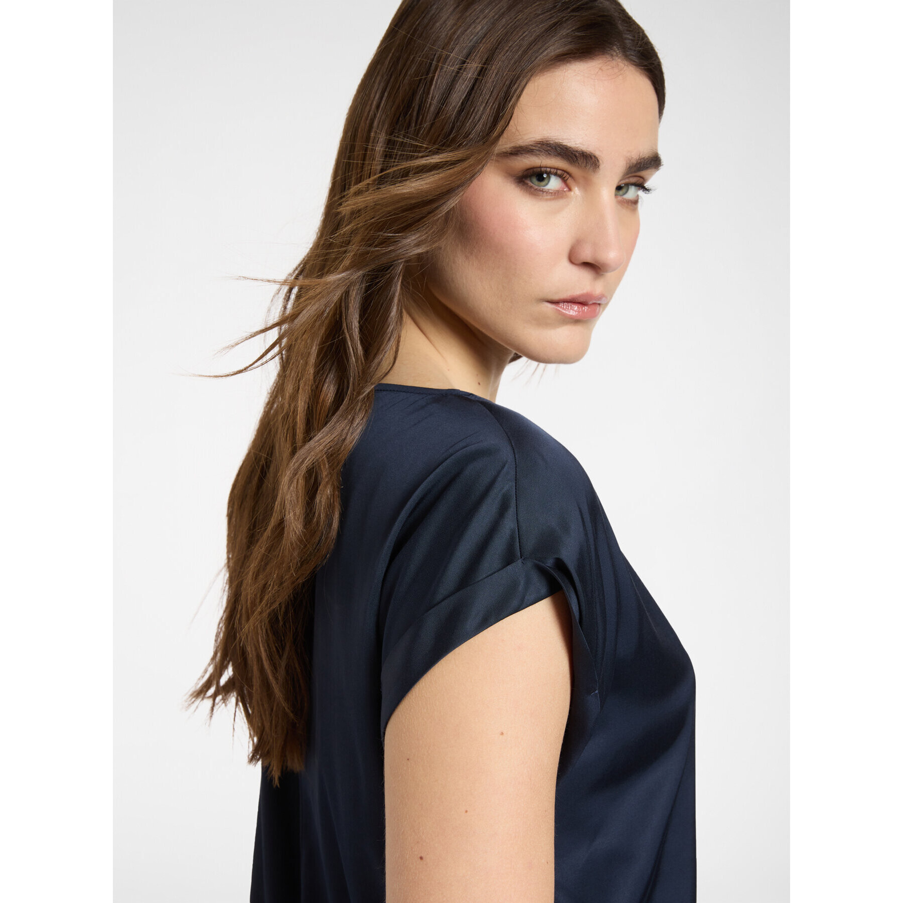 Elena Mirò - Blusa de satén - Azul