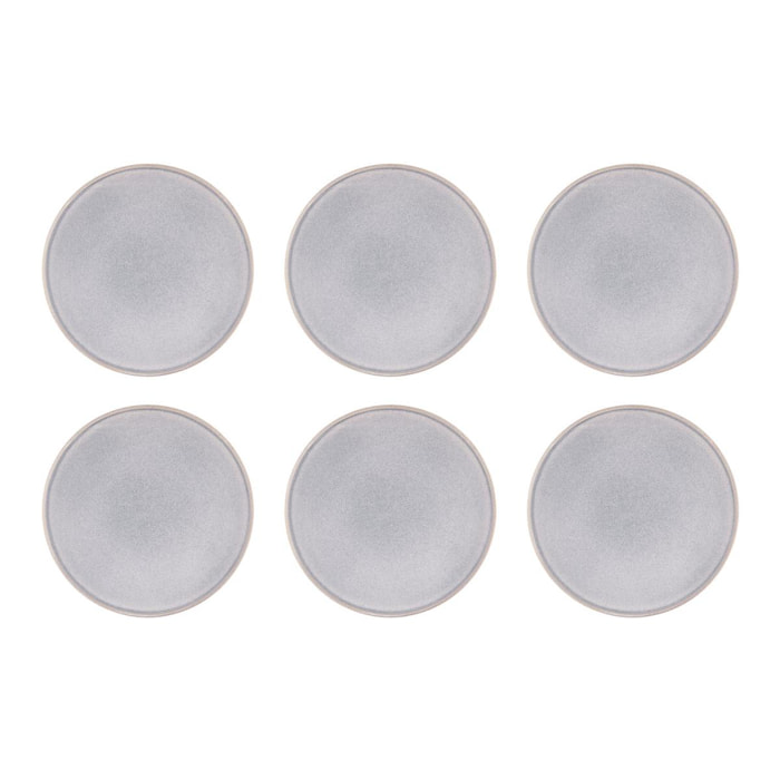 Assiette STONE Ø27,5cm - 6 pièces - Gris lune