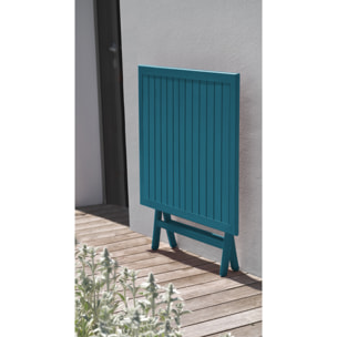 MARIUS - Table de jardin pliante en aluminium bleu canard