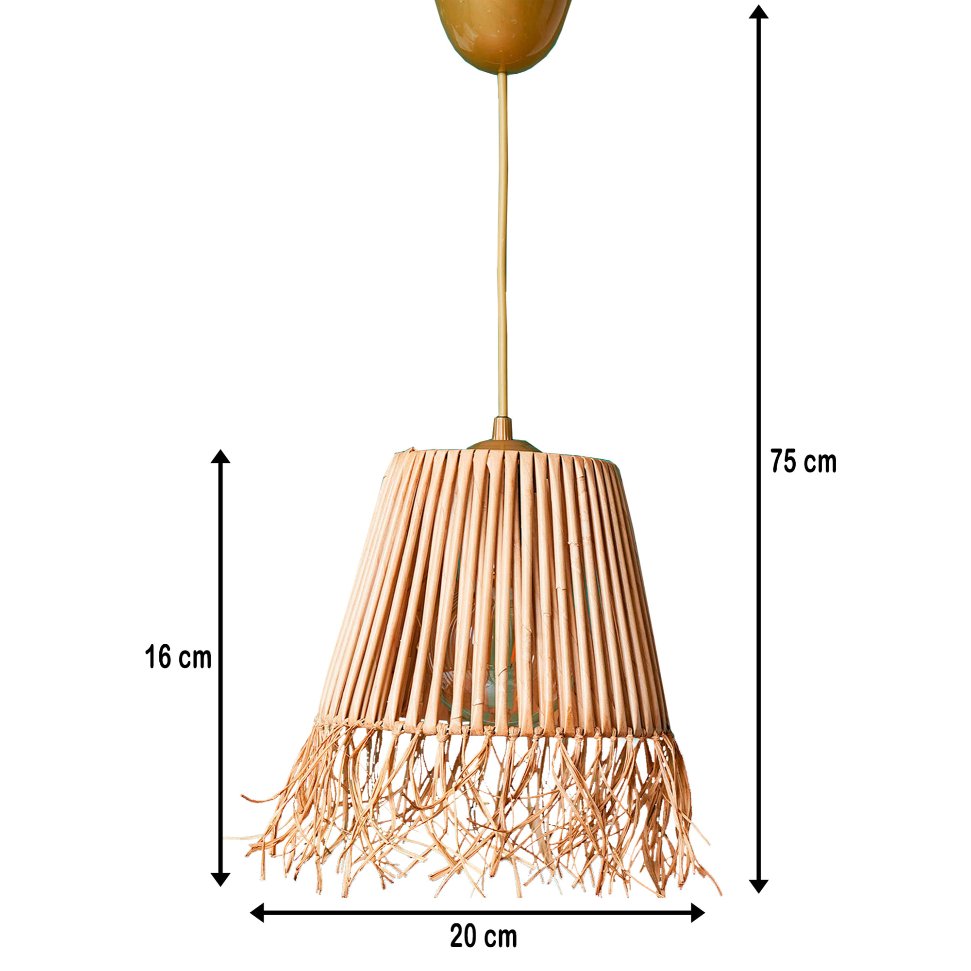 Lámpara de techo 75 cm. natural, tipo E 27 Max 60 W