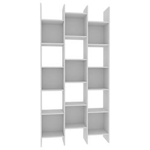 Libreria Marchina Design Cubico Scaffale Mensola Moderna Mobile per Libri con Ripiani per Soggiorno Salotto 192 x 96 x 25 cm Bianco Lucido
