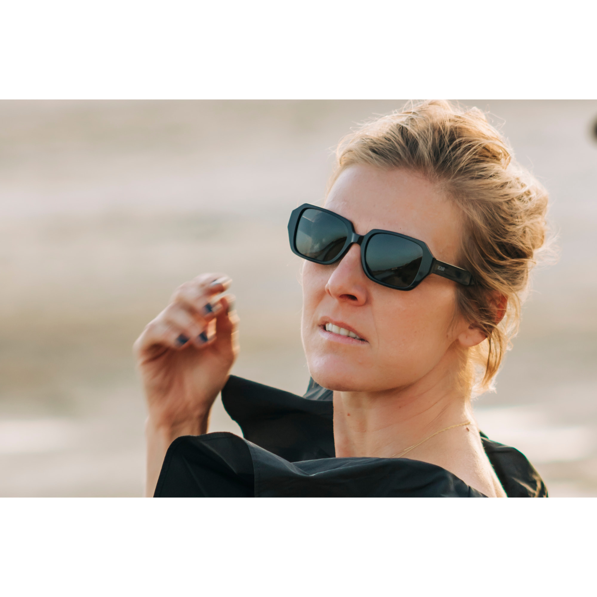 Gafas de sol OCEAN GEORGIA - Negro brillante / Ahumada