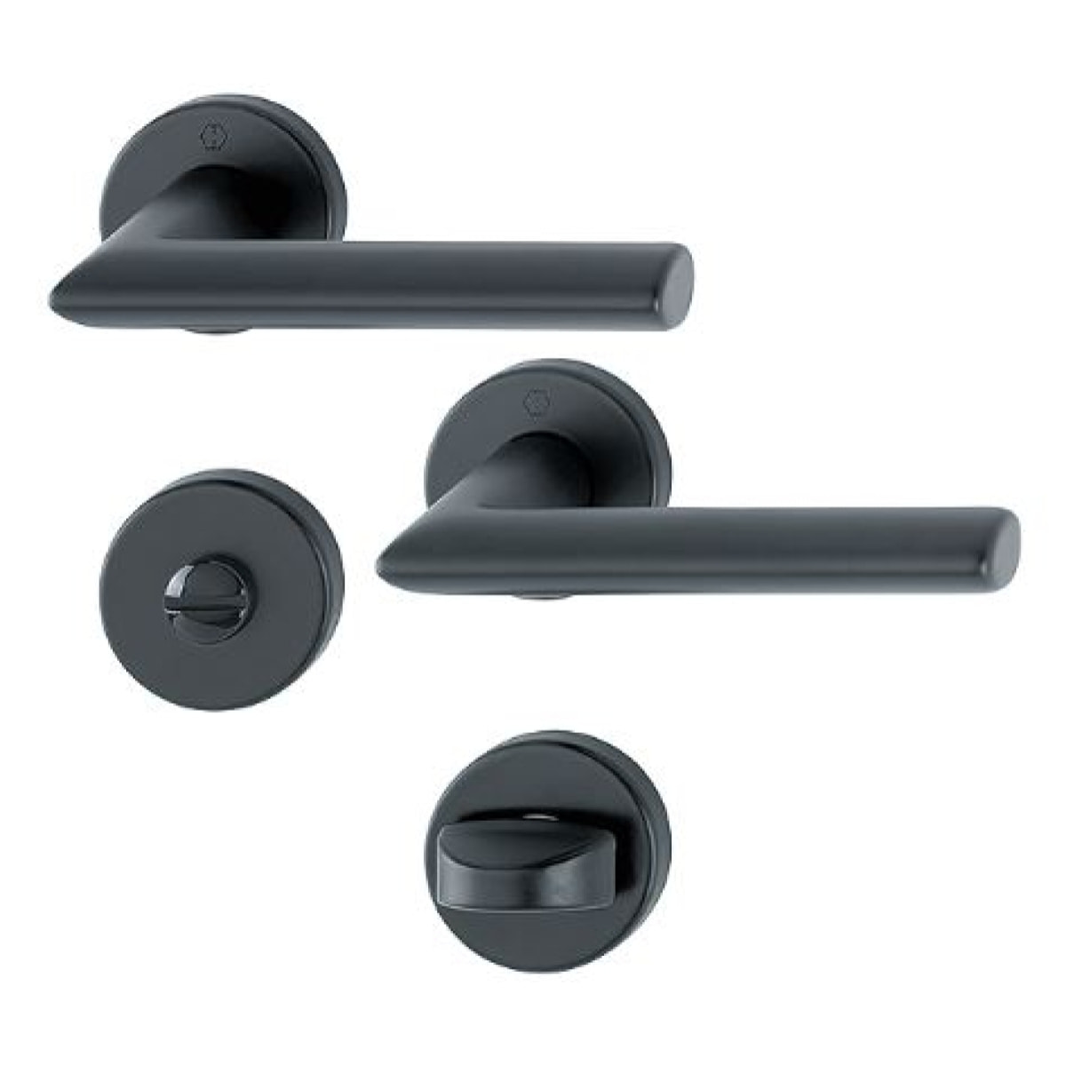 Paire de béquilles sur rosace Stockholm HOPPE 1140/42K/42KS Noir mat - Bec de cane condamnation - 11705218