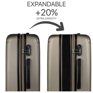 Juego De Maletas Rígidas Abs Itaca Sevron Champagne