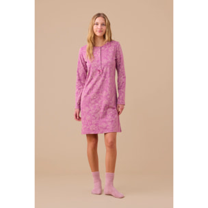 Camicia da notte donna caldo cotone articolo flory Noidinotte