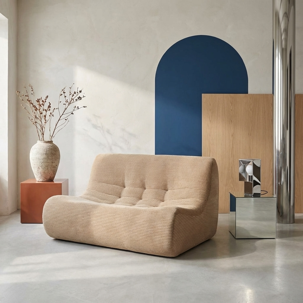 Chauffeuse velours côtelé 2 places SOKOL