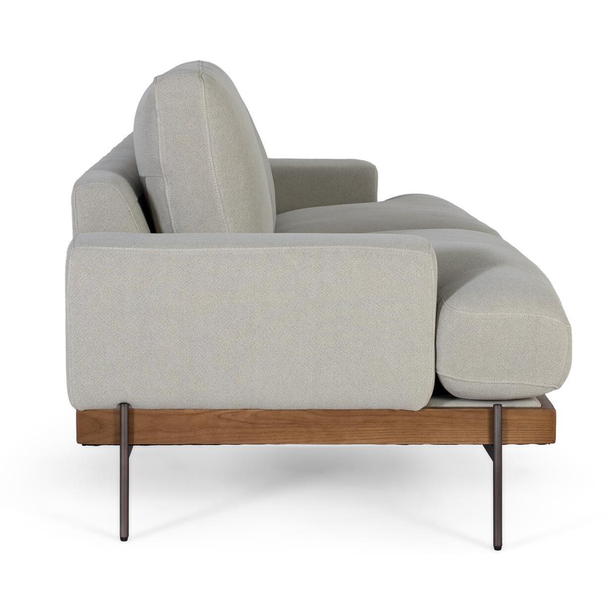 Sofá de 3 plazas tela lino - 80 x 225 x 89 cm