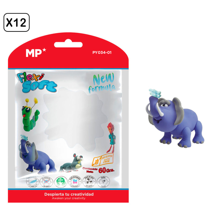 PACK 12 Uds. PASTA DE MODELAR 60 g BLANCO