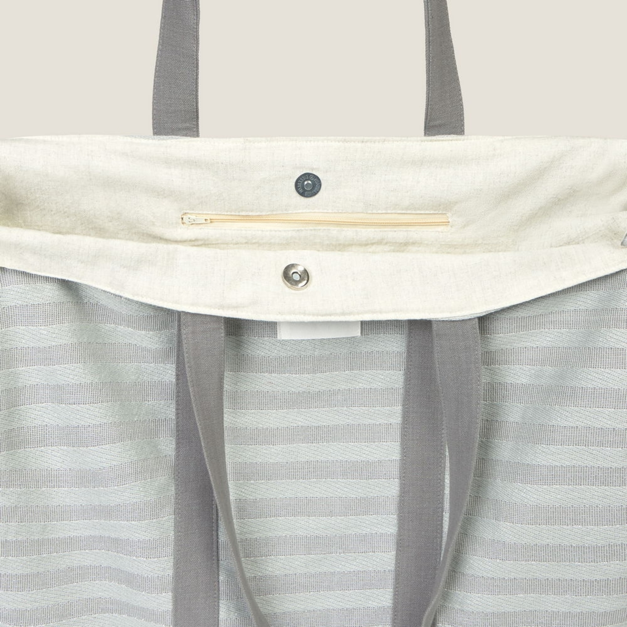 Bolso de playa de algodón con rayas Luribol color gris 100% Algodón