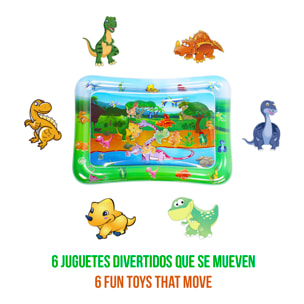 DAM Colchoneta hinchable infantil diseño dinosaurios. 70x50cm. 68x48x20 Cm. Color: Verde