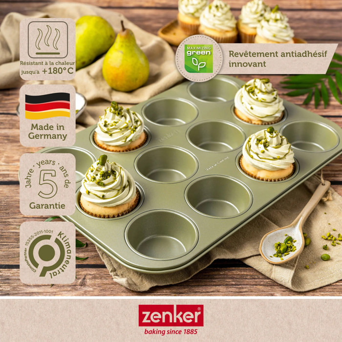 Moule à muffins 12 empreintes 38 x 26 cm Zenker Green Vision