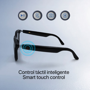 Gafas inteligentes GS05, llamada bluetooth, asistente de voz, control remoto de la cámara, lentes de sol magnéticas.