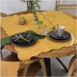 Nappe de jeux carré de table - Jaune Curry