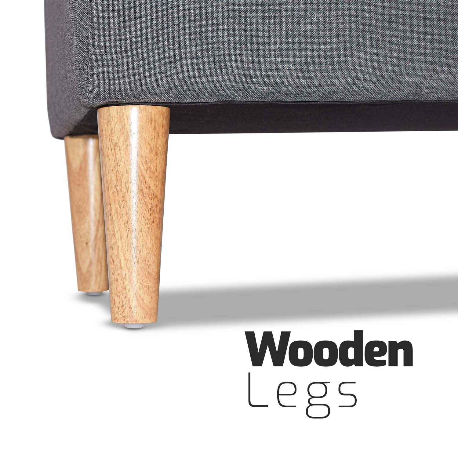 ISTANBUL - Cassapanca ottomana con contenitore da 42L. Panca fondoletto pouf in tessuto con seduta imbottita e piedi in legno di pino