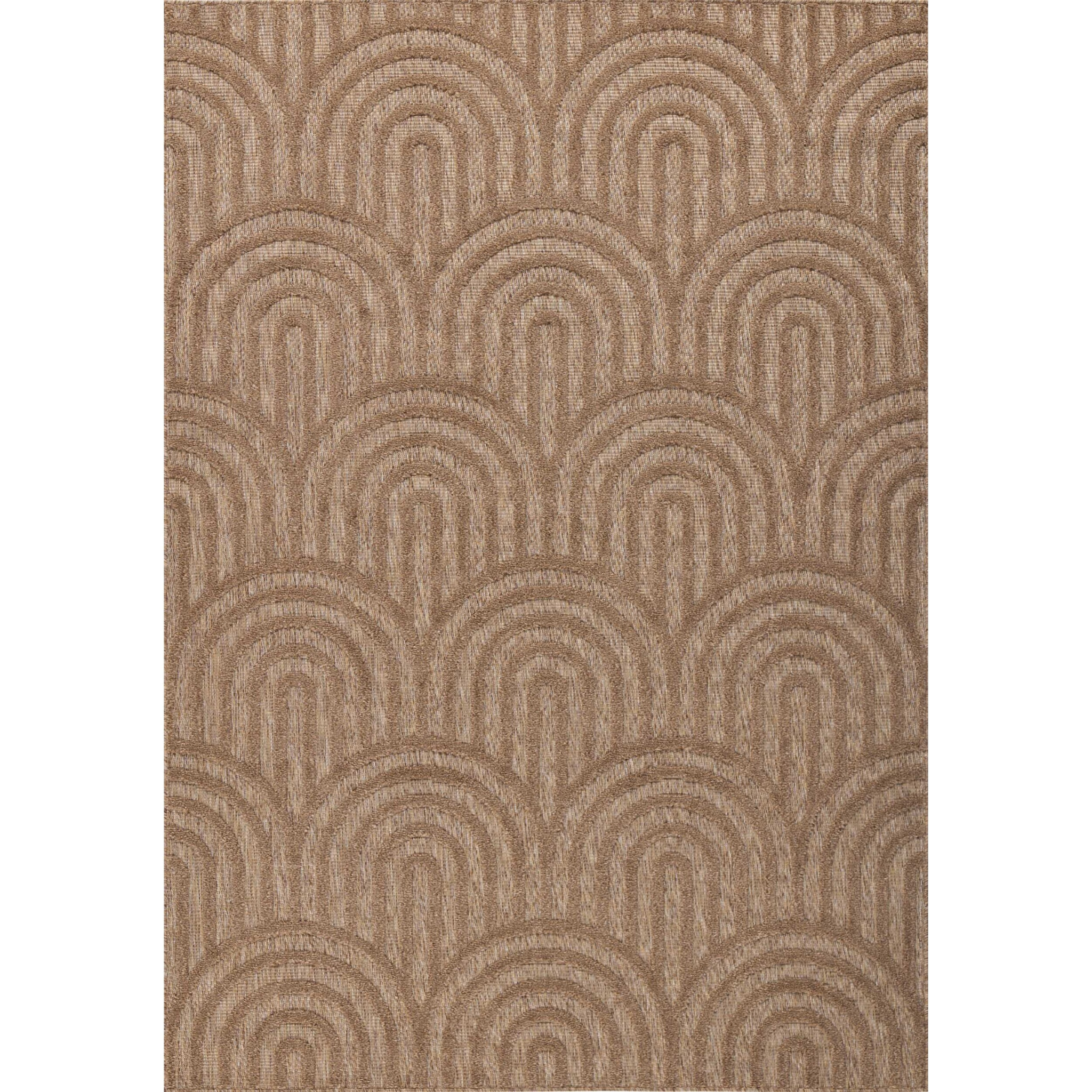 SANTORINI - Tapis d'intérieur/extérieur à motifs en relief arc - Beige